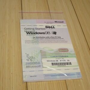 Microsoft X03-15747 DELL Windows 98 SE - COA & Manual only (NO CD) - 05